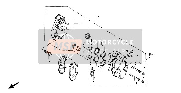 Honda SH125S 2008 FRONT BRAKE CALIPER for a 2008 Honda SH125S